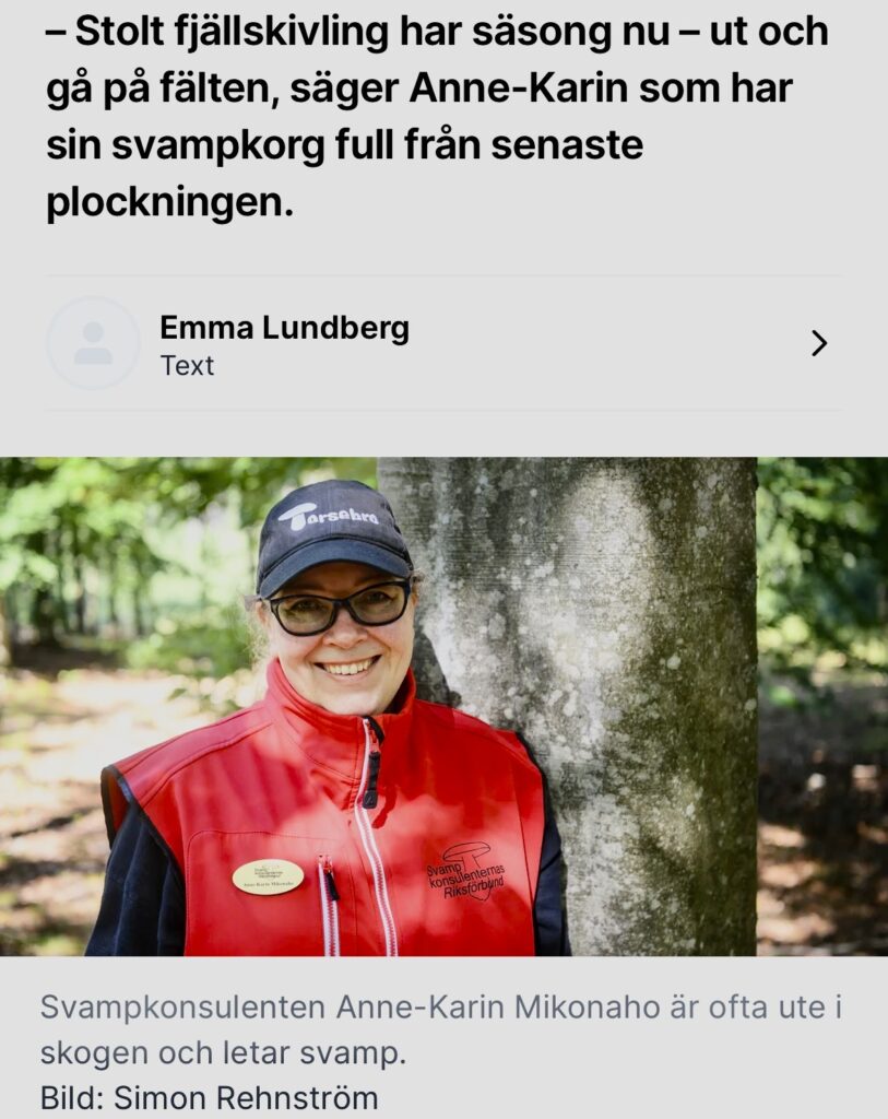 Kristianstadsbladet Anne-Karin Mikonaho. Svampkurser
